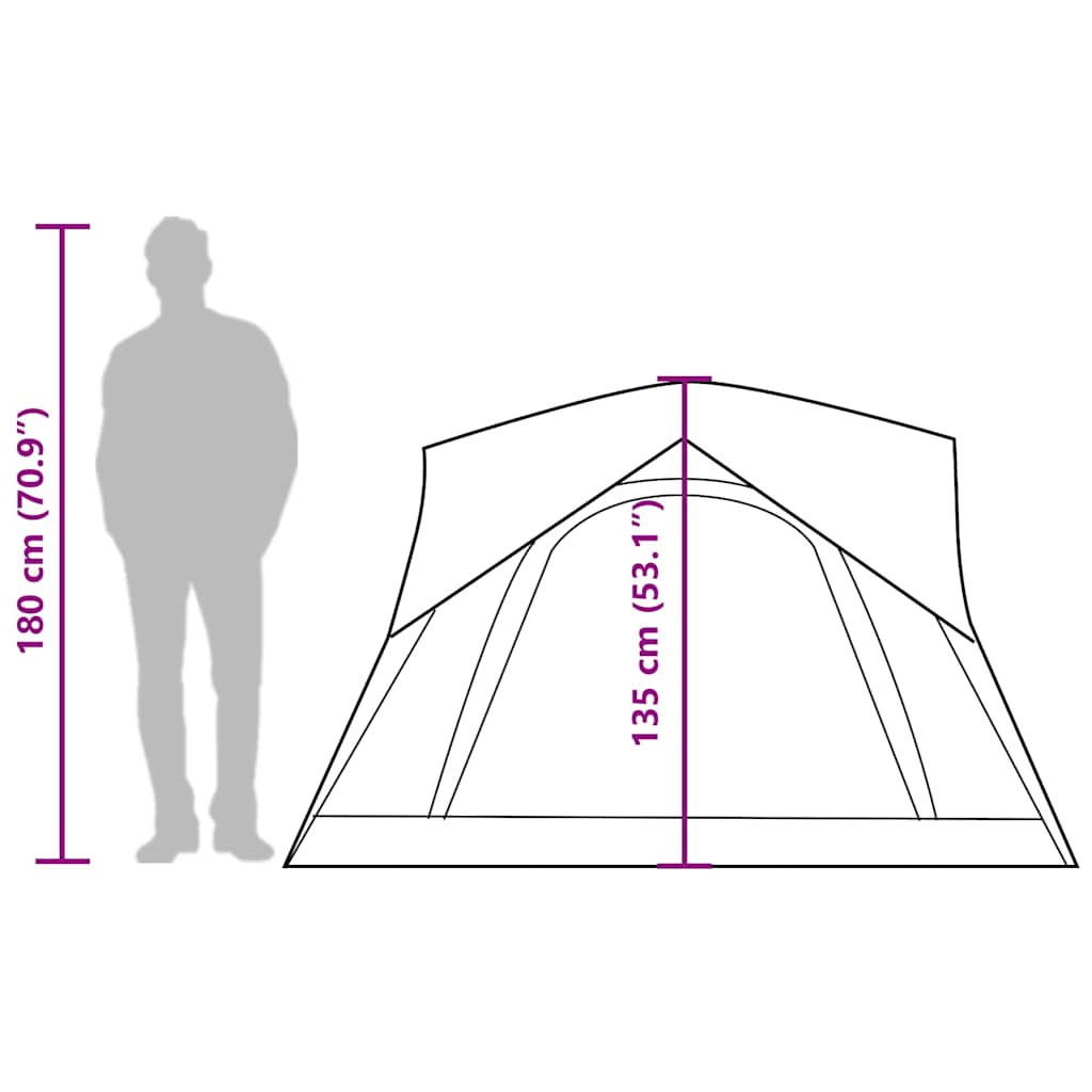 Campingzelt 4 Personen Blau Wasserdicht