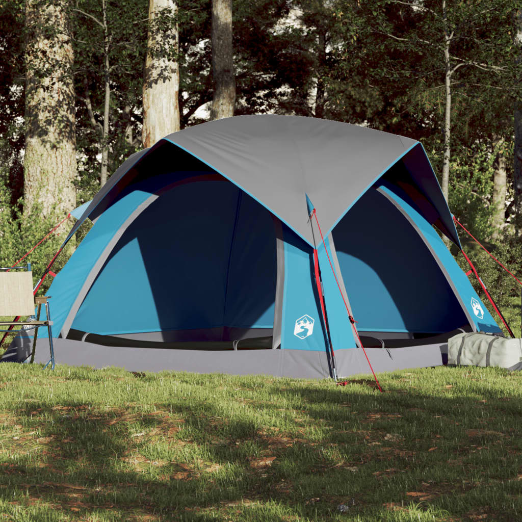 Tente de camping 4 personnes bleue imperméable