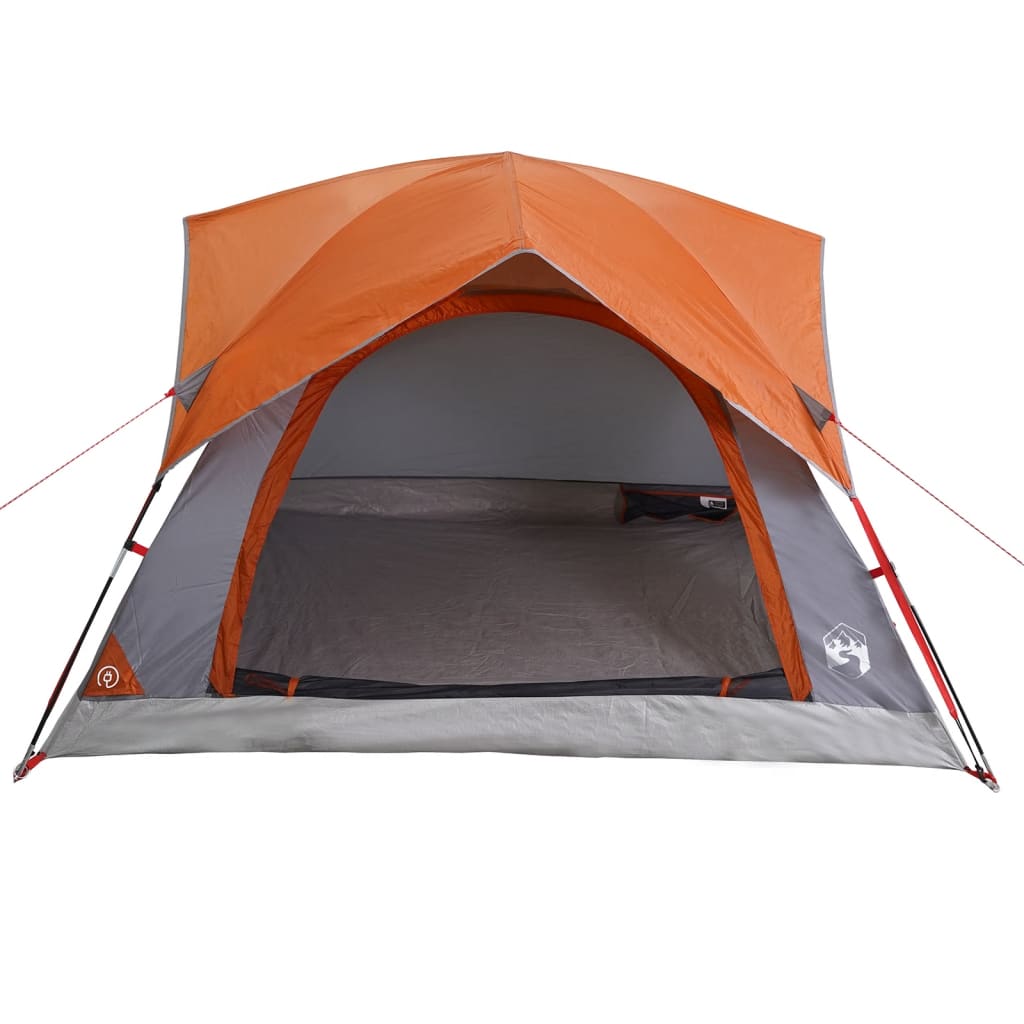 Tente de camping 4 personnes grise et orange imperméable