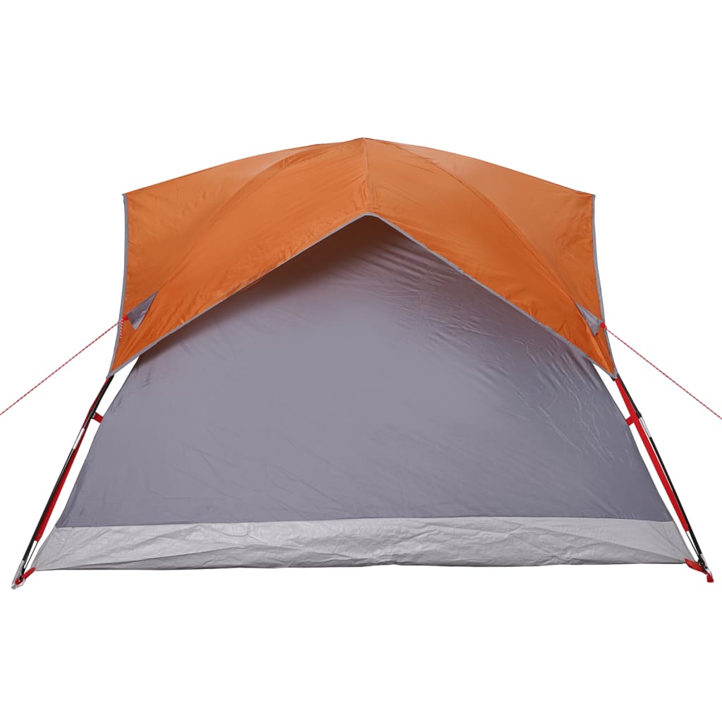 Tente de camping 4 personnes grise et orange imperméable