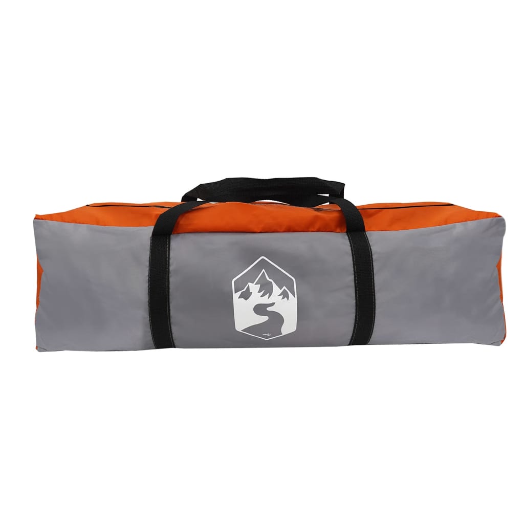 Tente de camping 4 personnes grise et orange imperméable