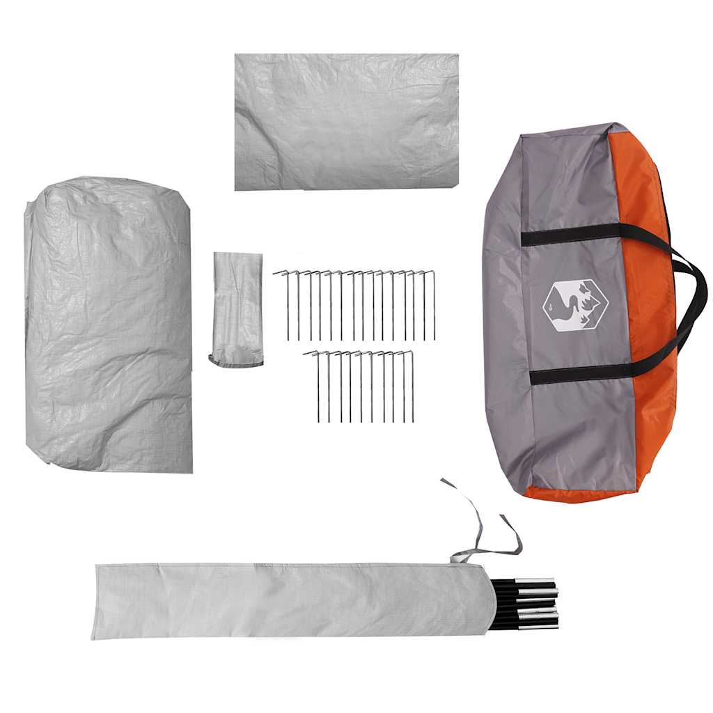 Autozelt 4 Personen Grau und Orange Wasserfest