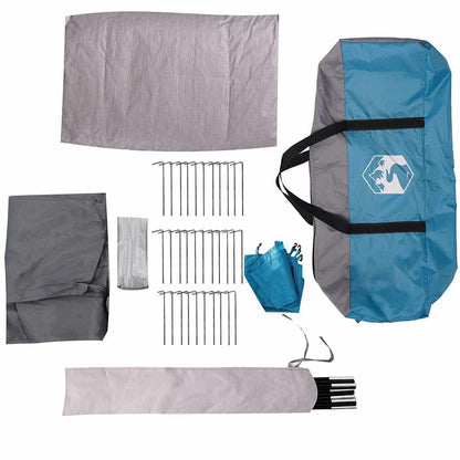 Campingzelt 5 Personen Blau Wasserdicht