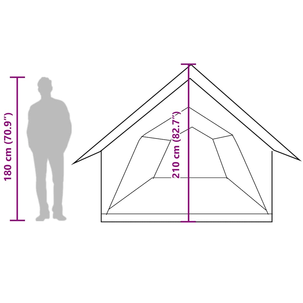 Campingzelt 5 Personen Blau Wasserdicht