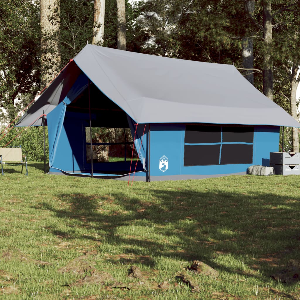 Tente de camping 5 personnes bleue imperméable