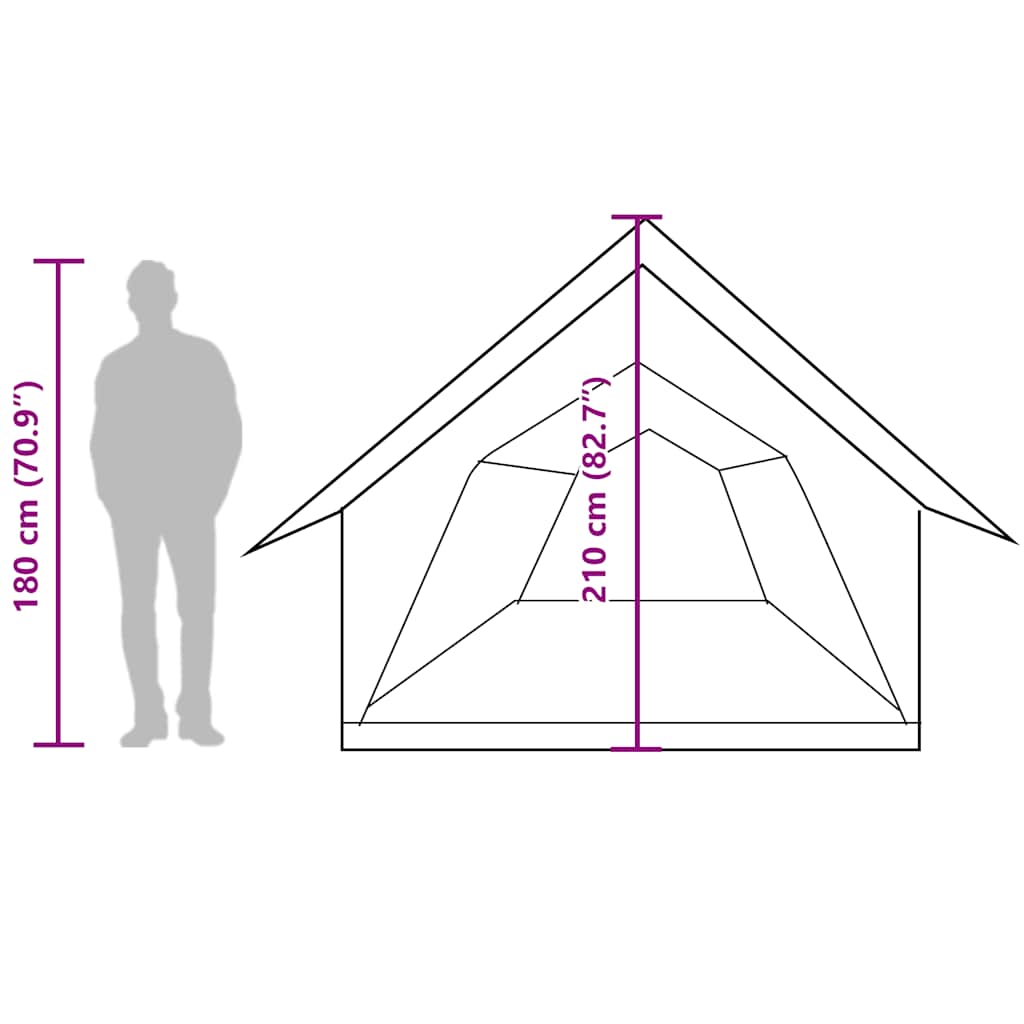 Campingzelt 5 Personen Grau und Orange Wasserdicht