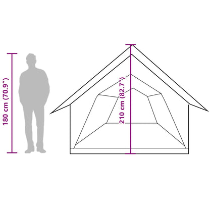 Campingzelt 5 Personen Grau und Orange Wasserdicht