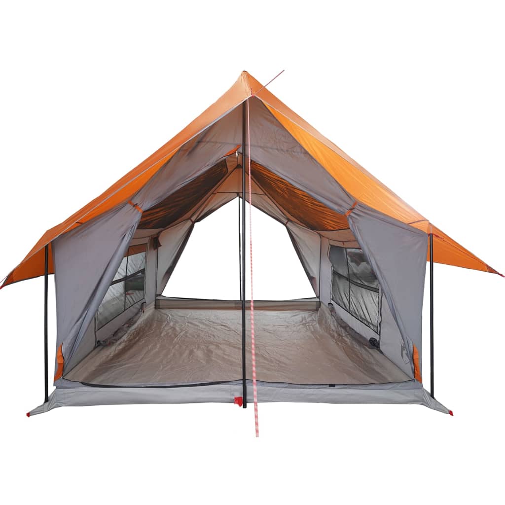 Tente de camping 5 personnes grise et orange imperméable