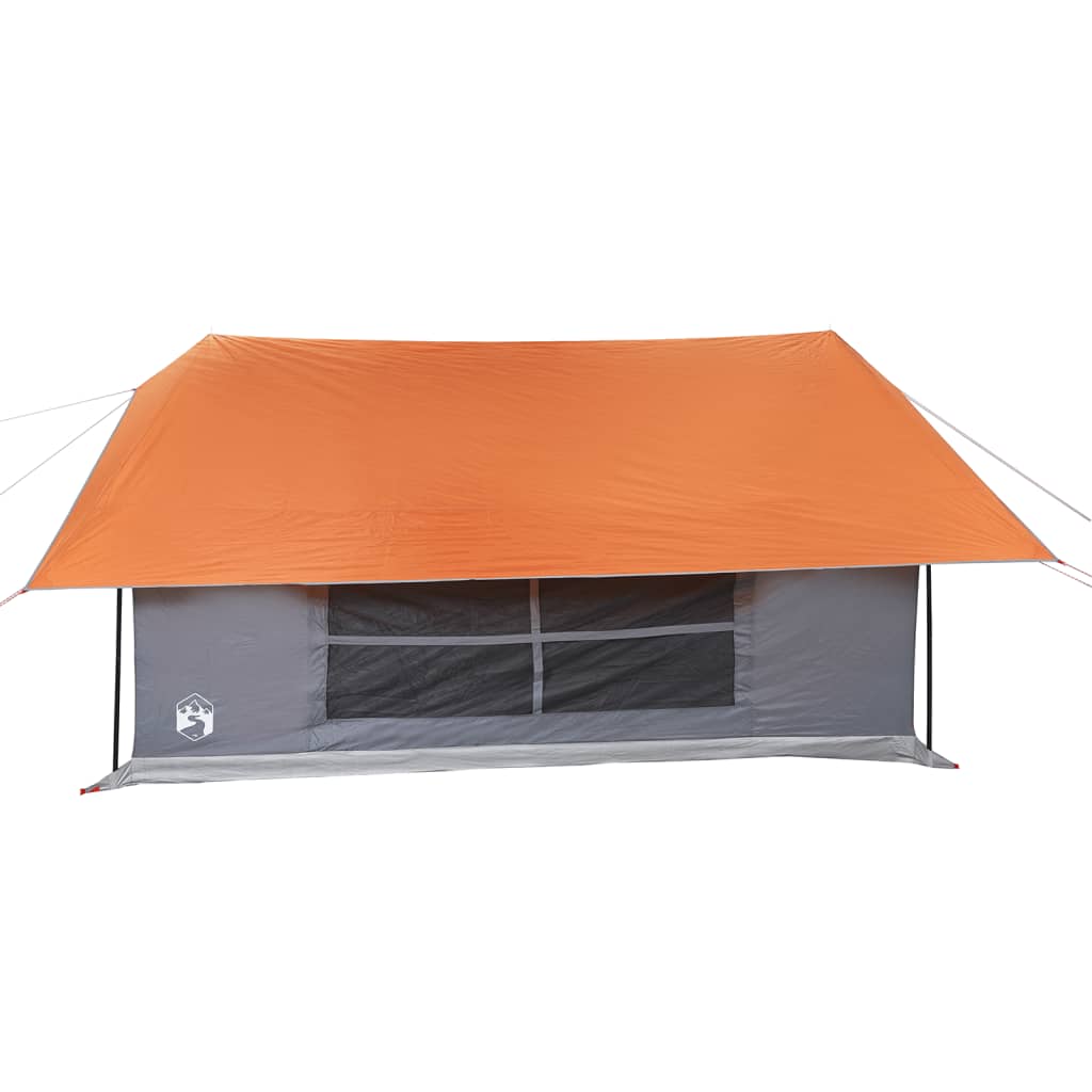 Campingzelt 5 Personen Grau und Orange Wasserdicht