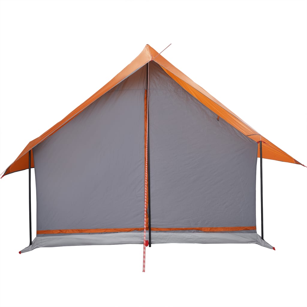 Tente de camping 5 personnes grise et orange imperméable