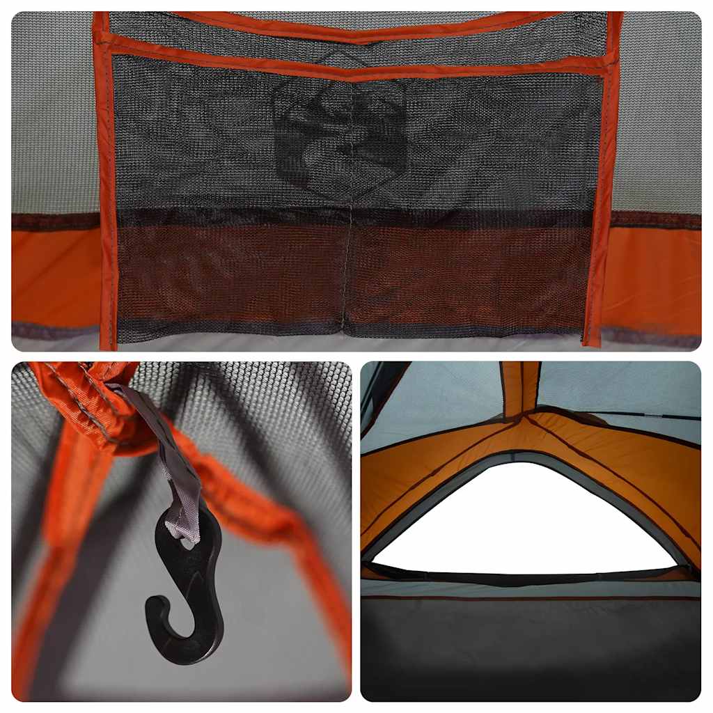 Campingzelt 1 Person Grau und Orange Wasserfest