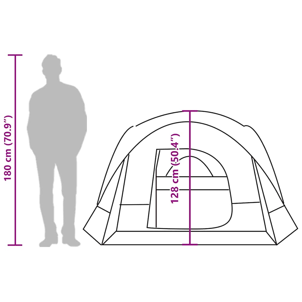 Campingzelt 4 Personen Grün Wasserdicht