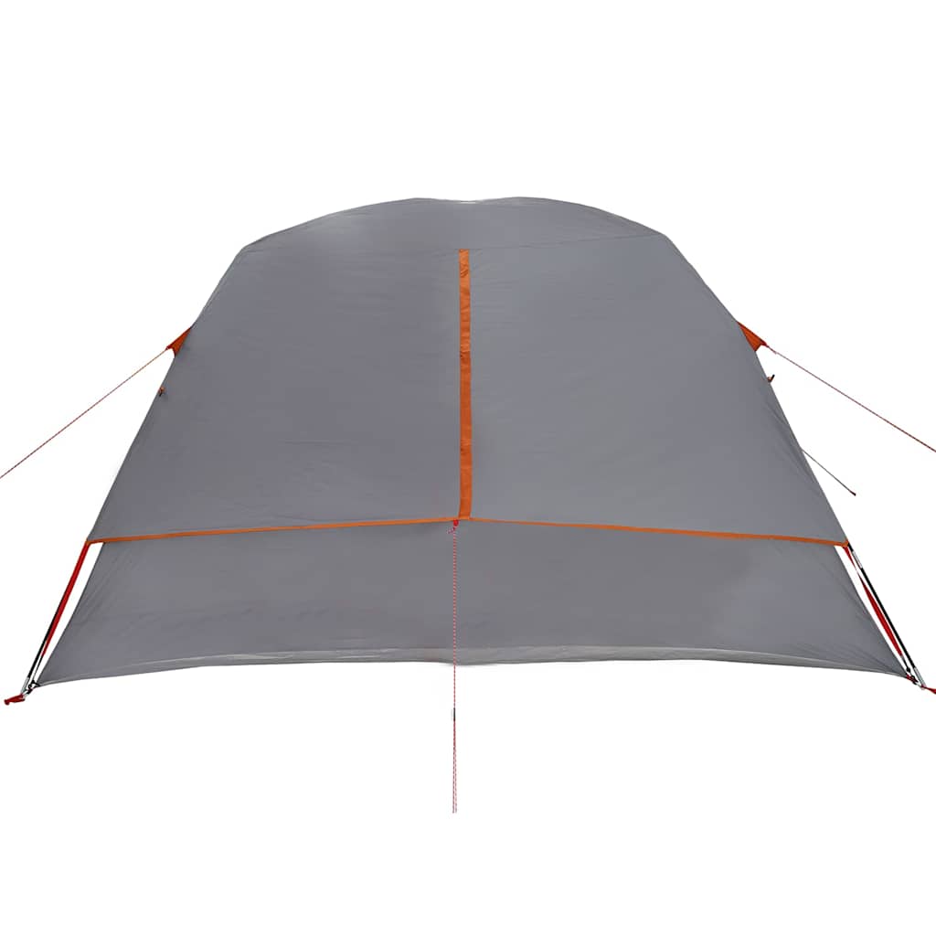 Campingzelt 4 Personen Grau und Orange Wasserdicht