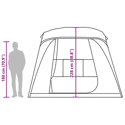 Campingzelt mit Vorzelt 5 Personen Grün Wasserdicht