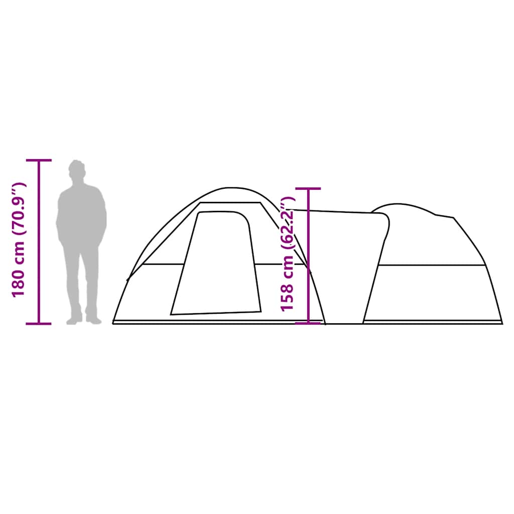 Campingzelt 5 Personen Grau und Orange Wasserdicht