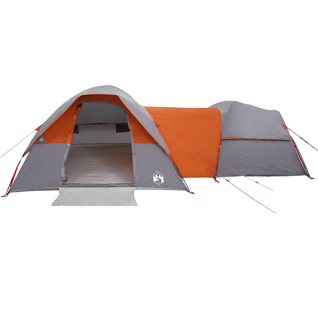 Campingzelt 5 Personen Grau und Orange Wasserdicht