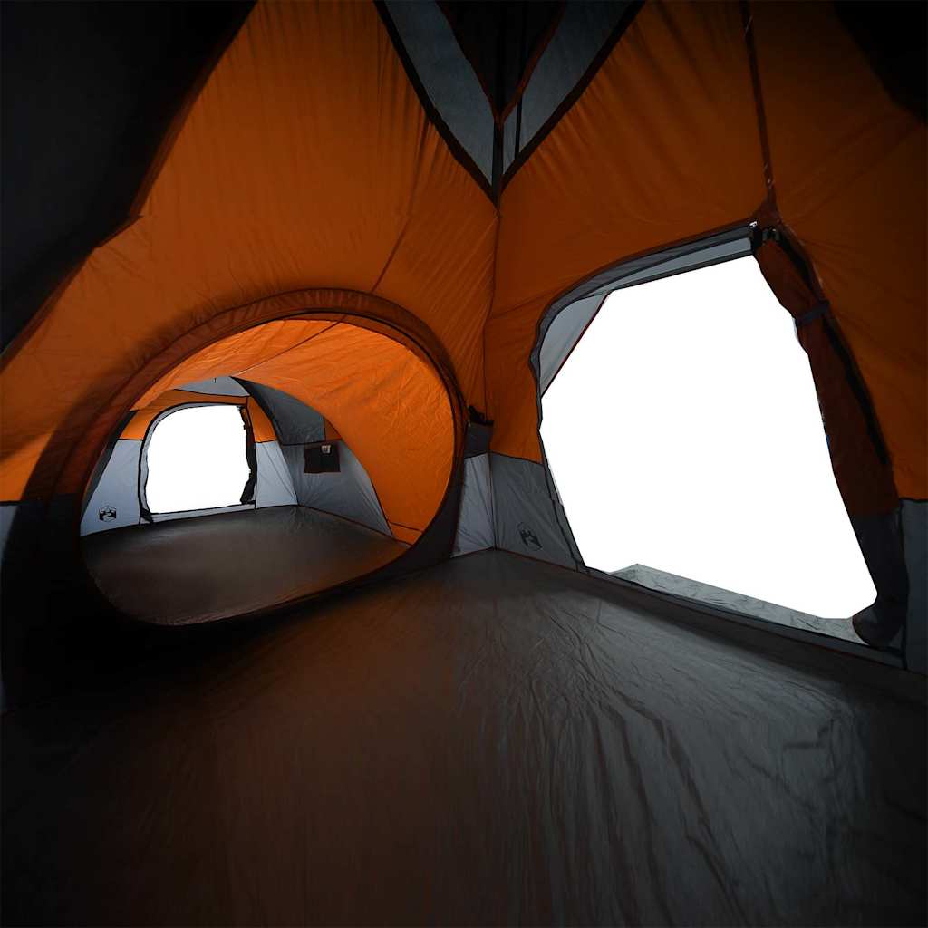Campingzelt 5 Personen Grau und Orange Wasserdicht