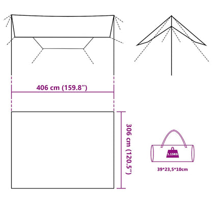 Tarp Braun 406x306 cm Wasserdicht