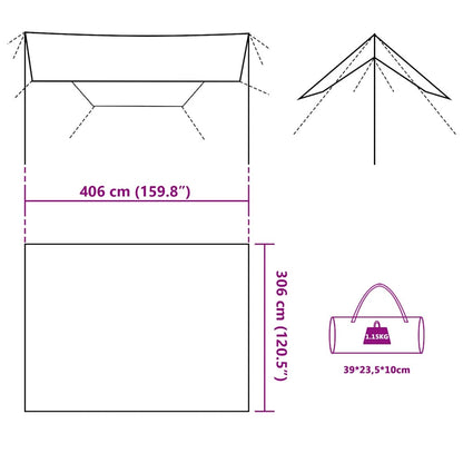 Tarp Tarnmuster 406x306 cm Wasserdicht