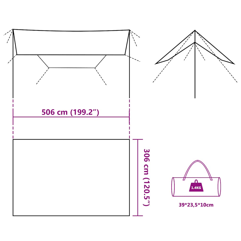 Tarp Tarnmuster 506x306 cm Wasserdicht