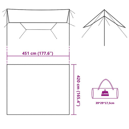Tarp Tarnmuster 451x420 cm Wasserdicht
