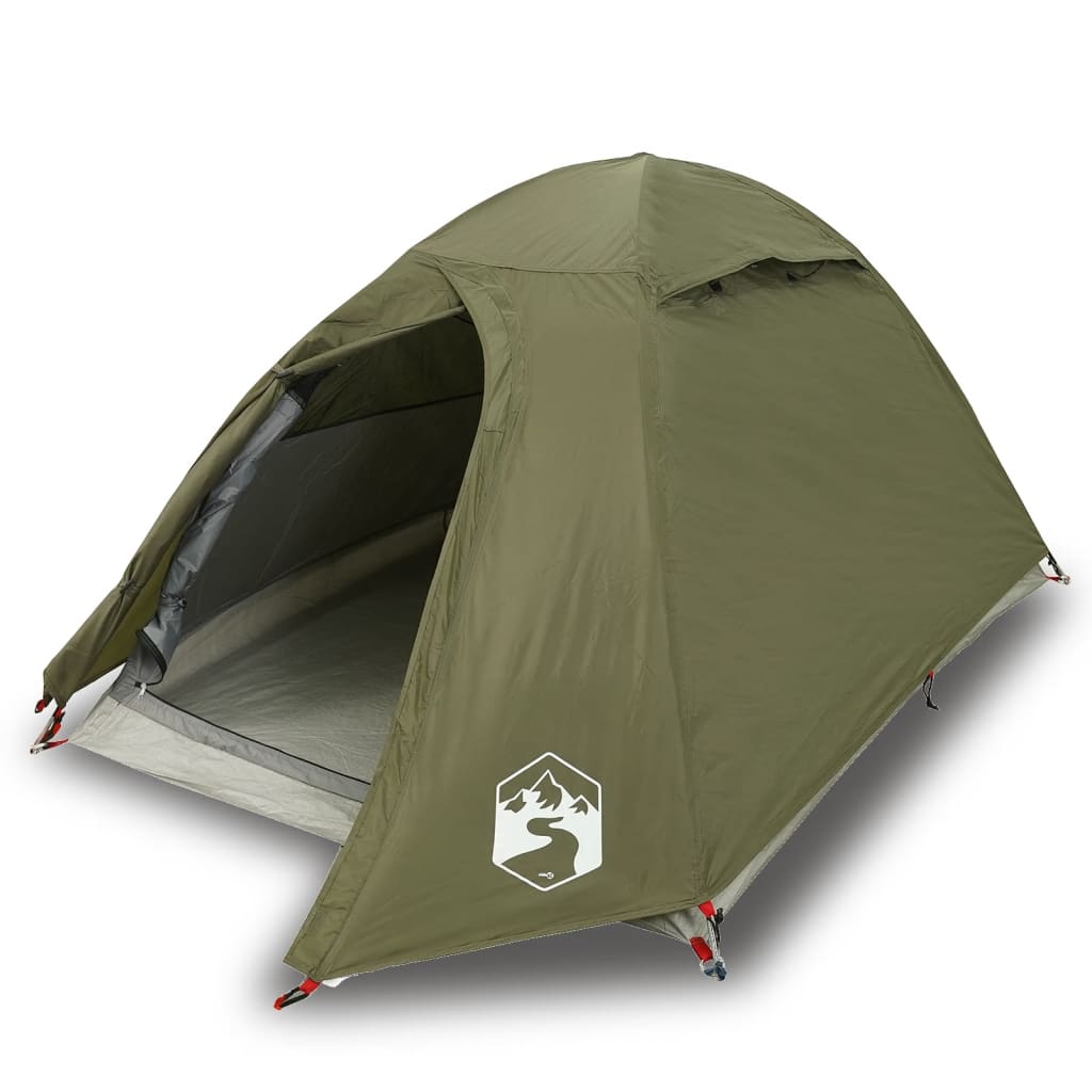 Tente de camping dôme 2 personnes vert olive imperméable