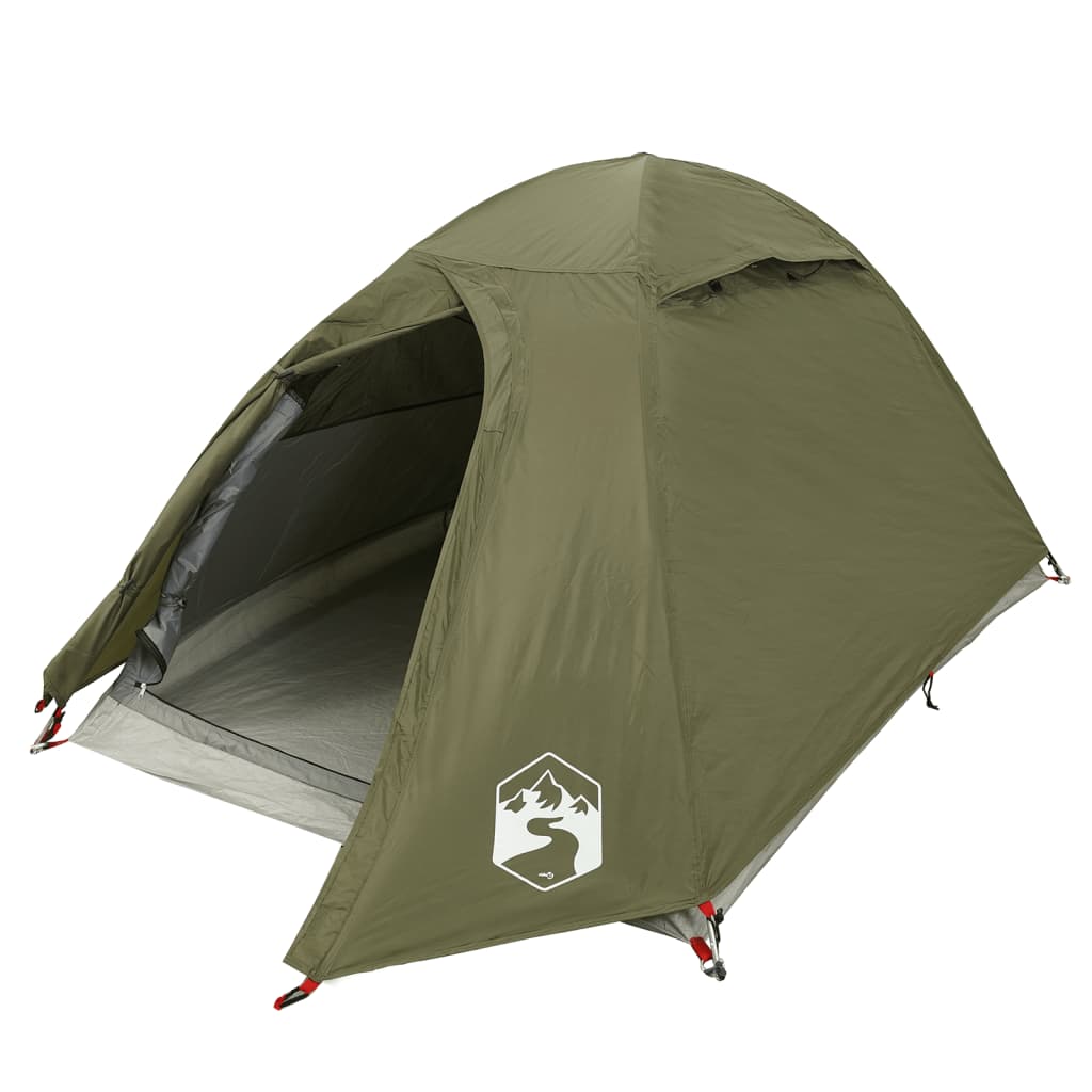 Tente de camping dôme 2 personnes vert olive imperméable