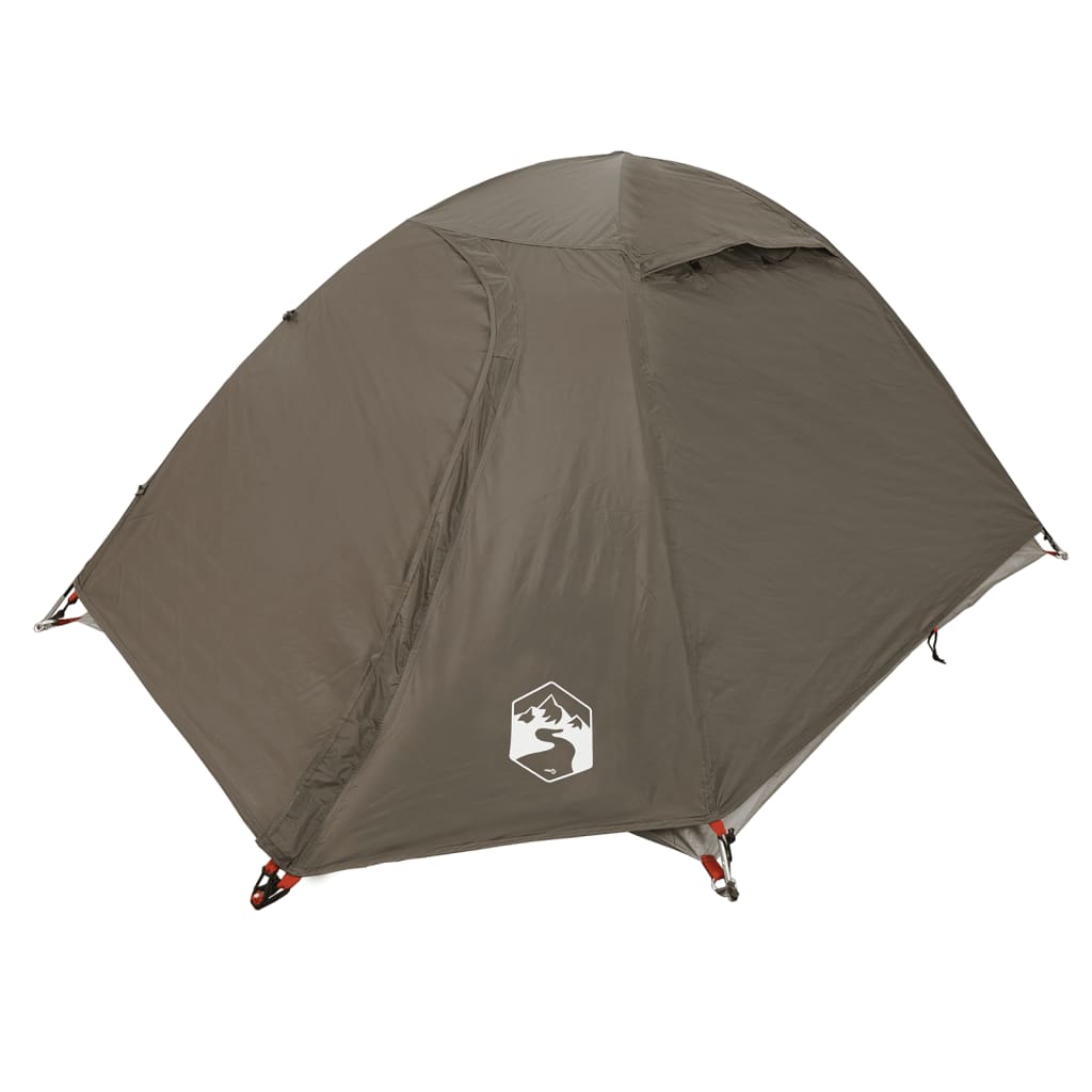 Tente de camping dôme 2 personnes marron imperméable