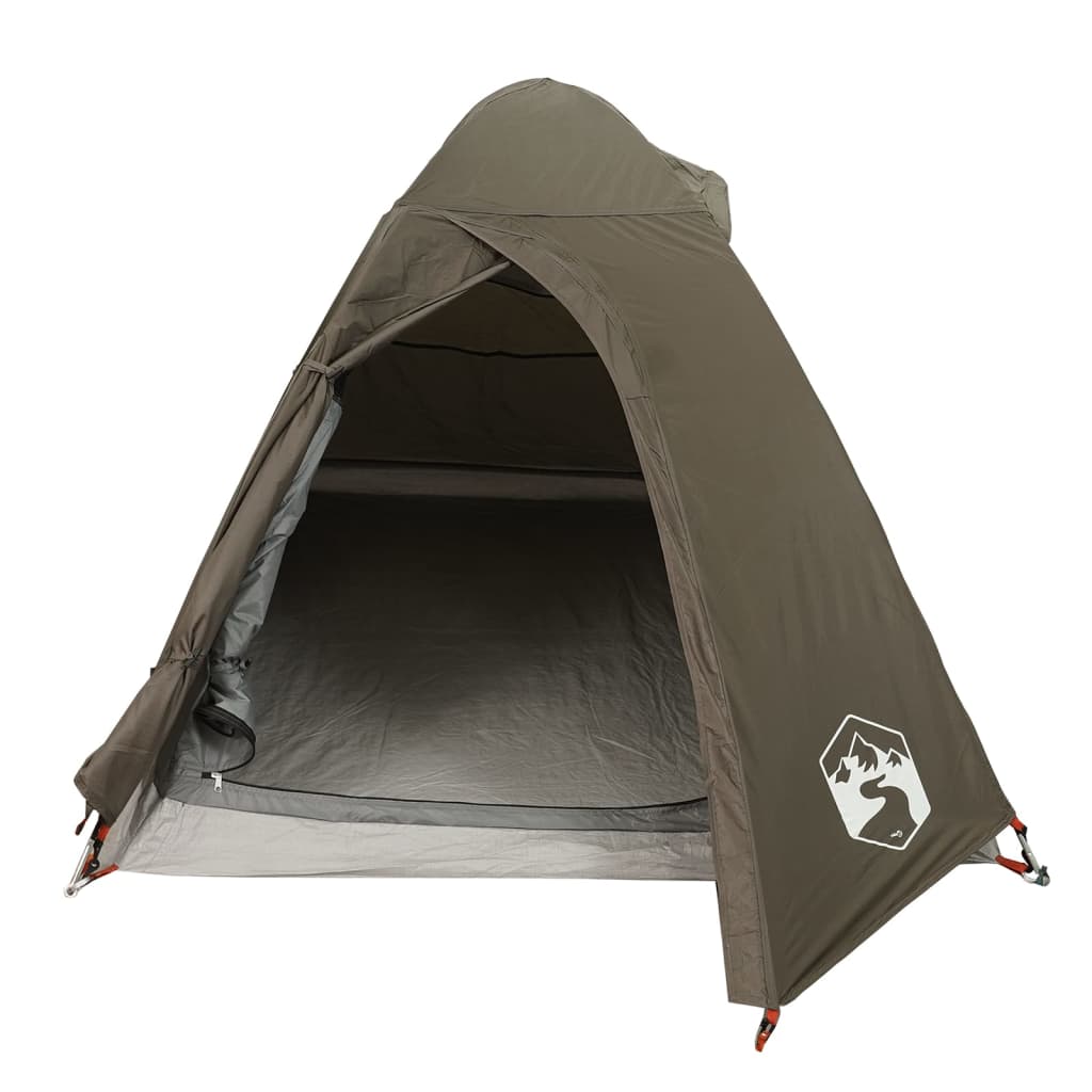 Tente de camping dôme 2 personnes marron imperméable