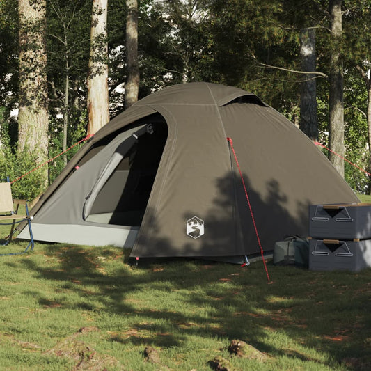 Tente de camping dôme 3 personnes marron imperméable