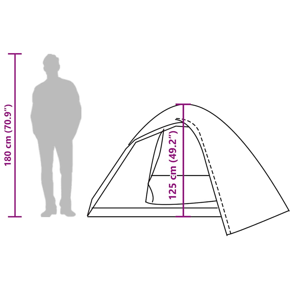 Kuppel-Campingzelt 3 Personen Tarnmuster Wasserdicht