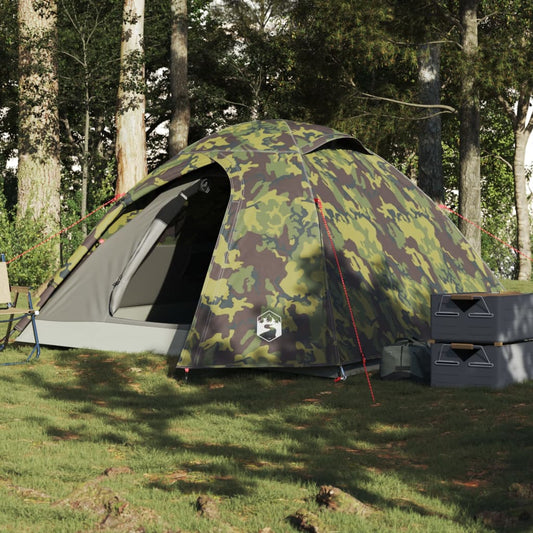 Tente de camping dôme pour 3 personnes, motif camouflage, étanche