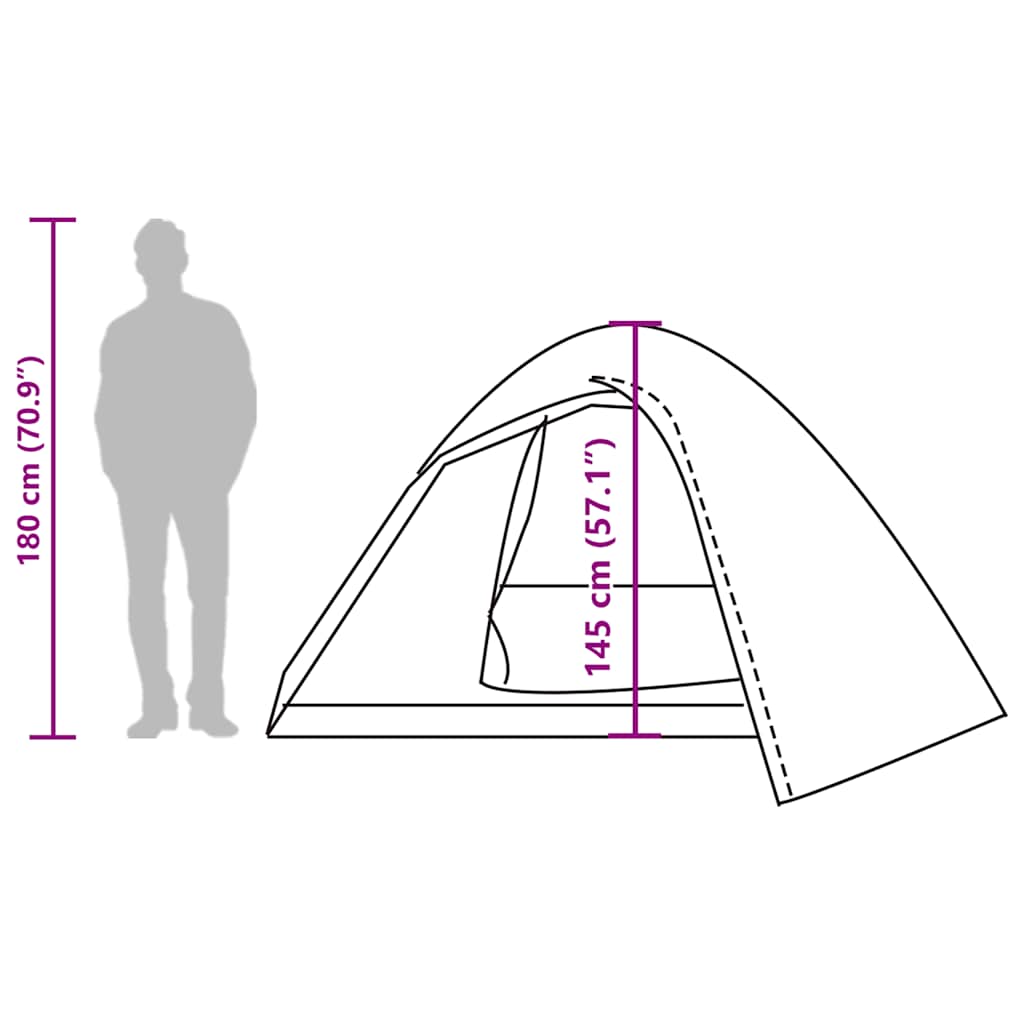 Kuppel-Campingzelt 4 Personen Braun Wasserdicht