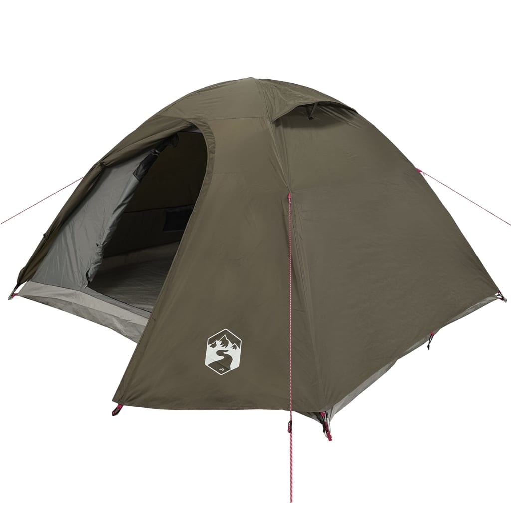 Tente de camping dôme 4 personnes marron imperméable