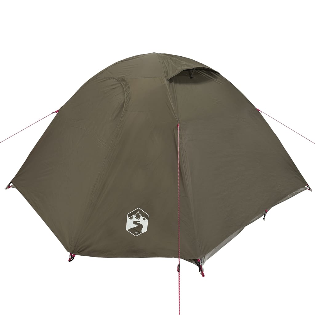 Tente de camping dôme 4 personnes marron imperméable