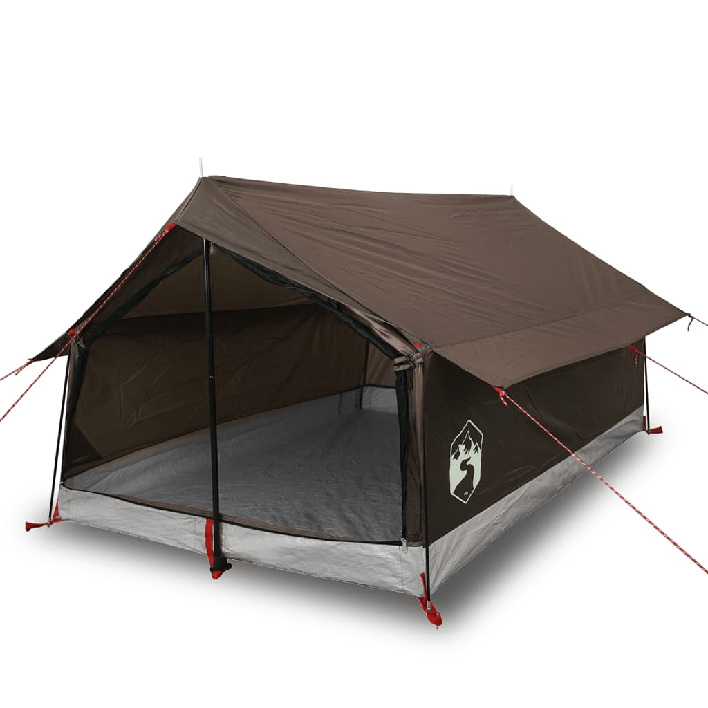 Tente de camping 2 personnes marron imperméable