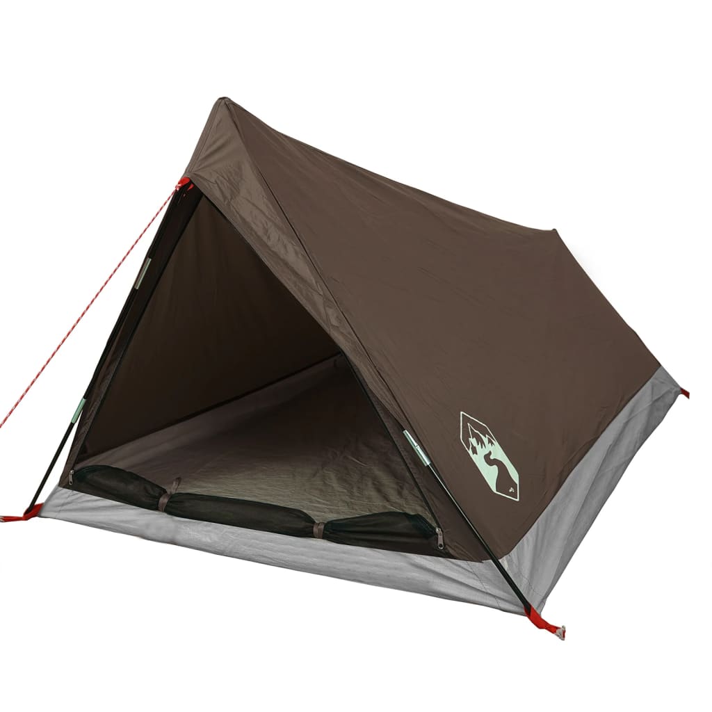 Tente de camping 2 personnes marron imperméable