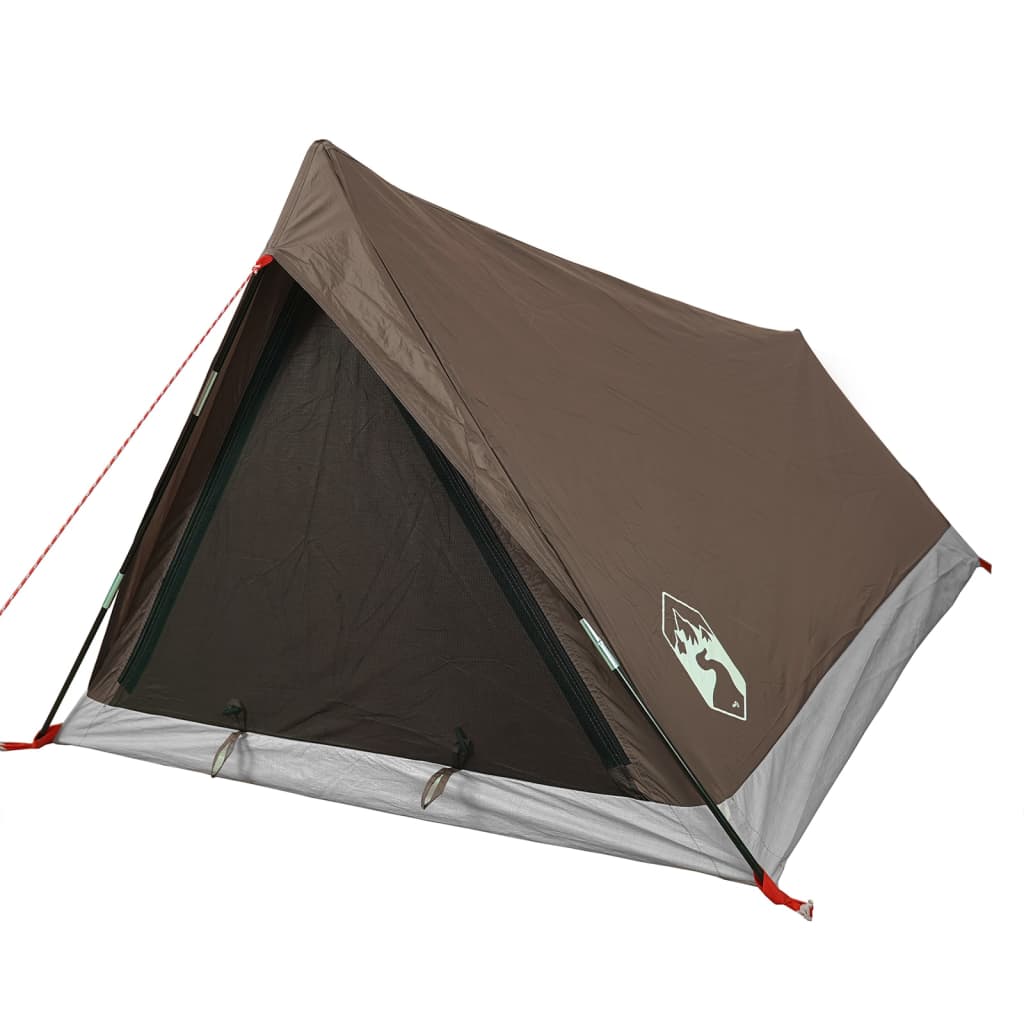 Tente de camping 2 personnes marron imperméable