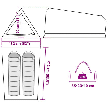 Campingzelt 2 Personen Tarnmuster Wasserdicht