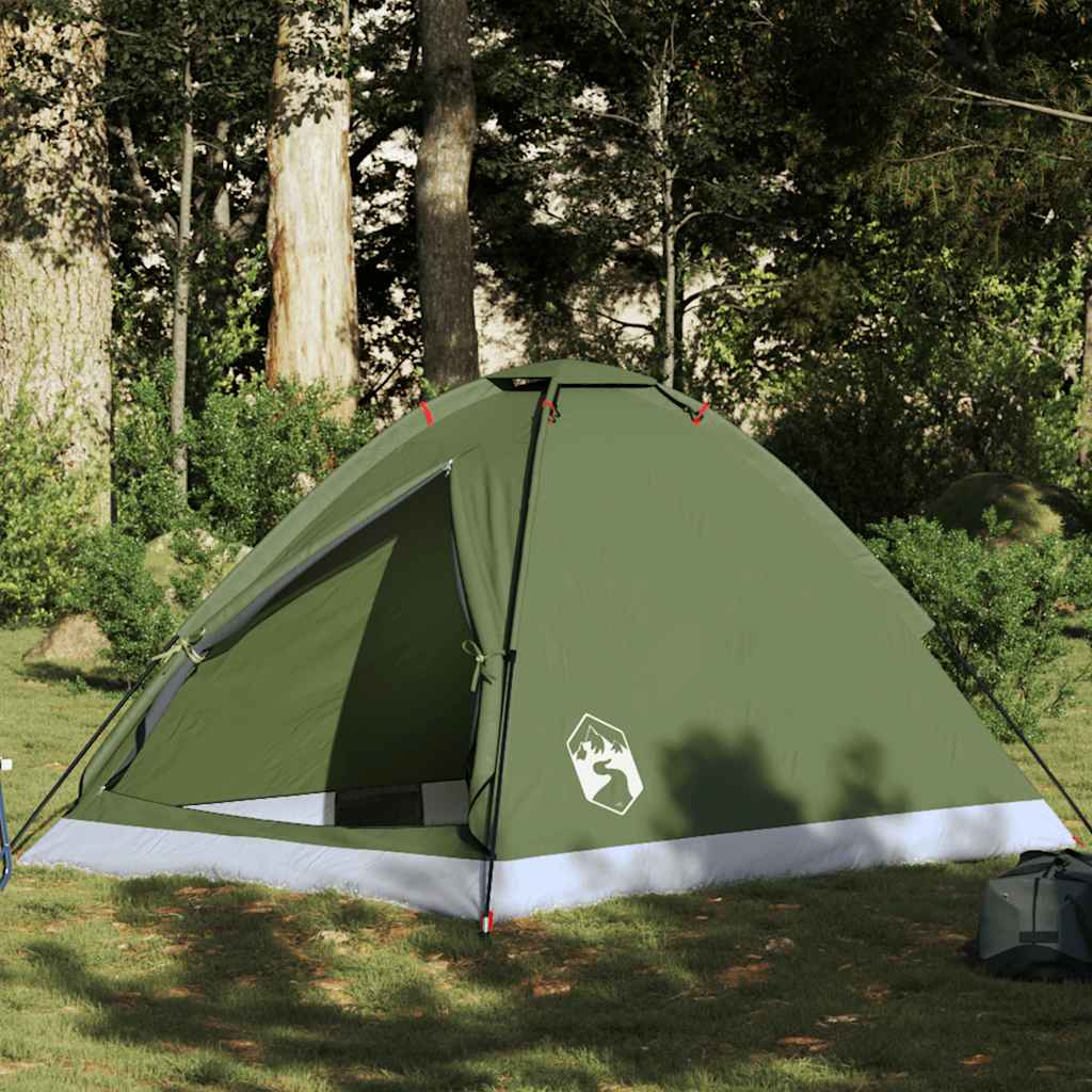 Tente de camping dôme 2 personnes vert olive imperméable