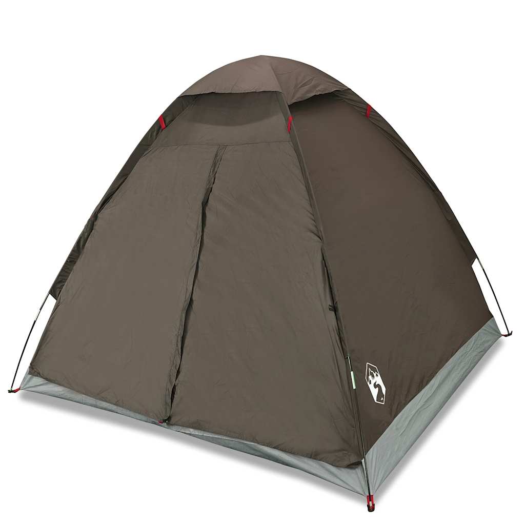 Tente de camping dôme 2 personnes marron imperméable