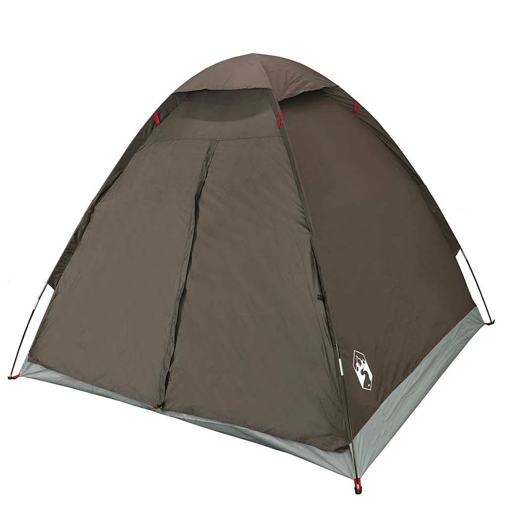 Tente de camping dôme 2 personnes marron imperméable