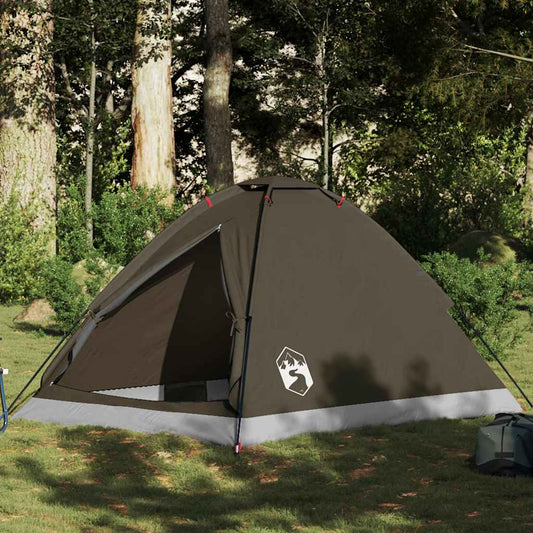 Tente de camping dôme 2 personnes marron imperméable