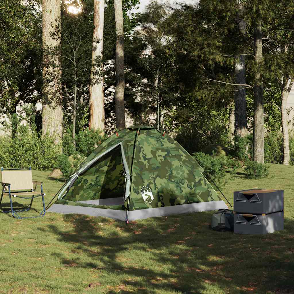 Tente de camping dôme pour 2 personnes, motif camouflage, étanche