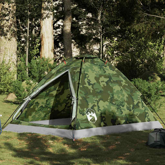 Tente de camping dôme pour 2 personnes, motif camouflage, étanche