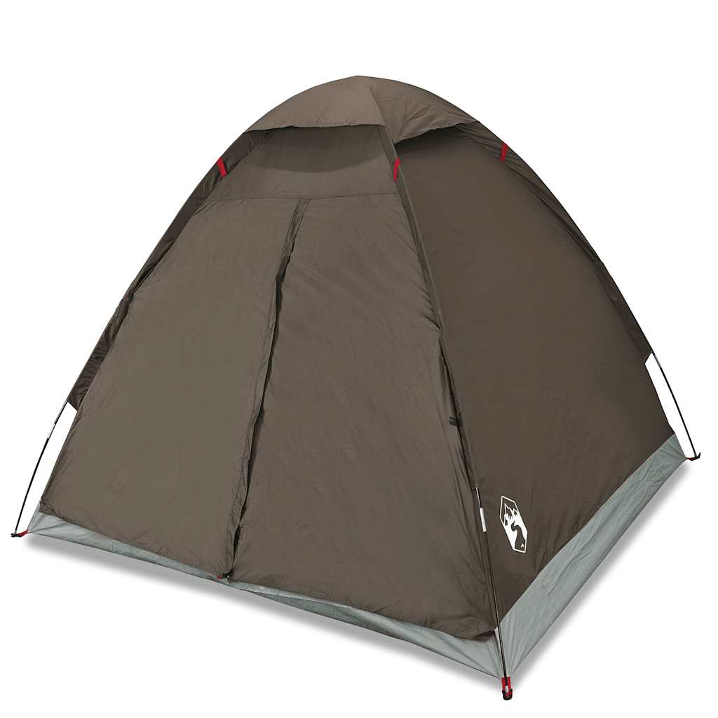 Tente de camping dôme 4 personnes marron imperméable