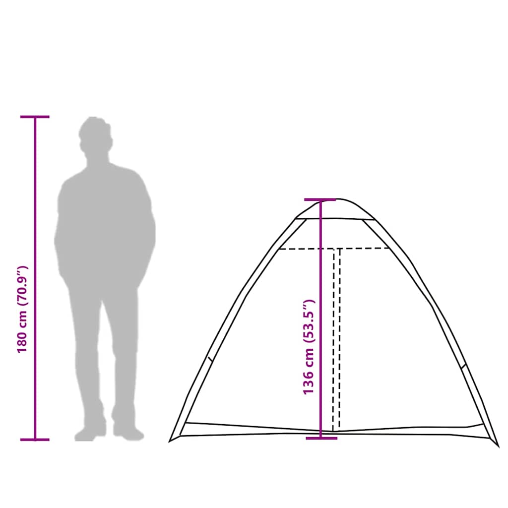 Kuppel-Campingzelt 4 Personen Braun Wasserdicht