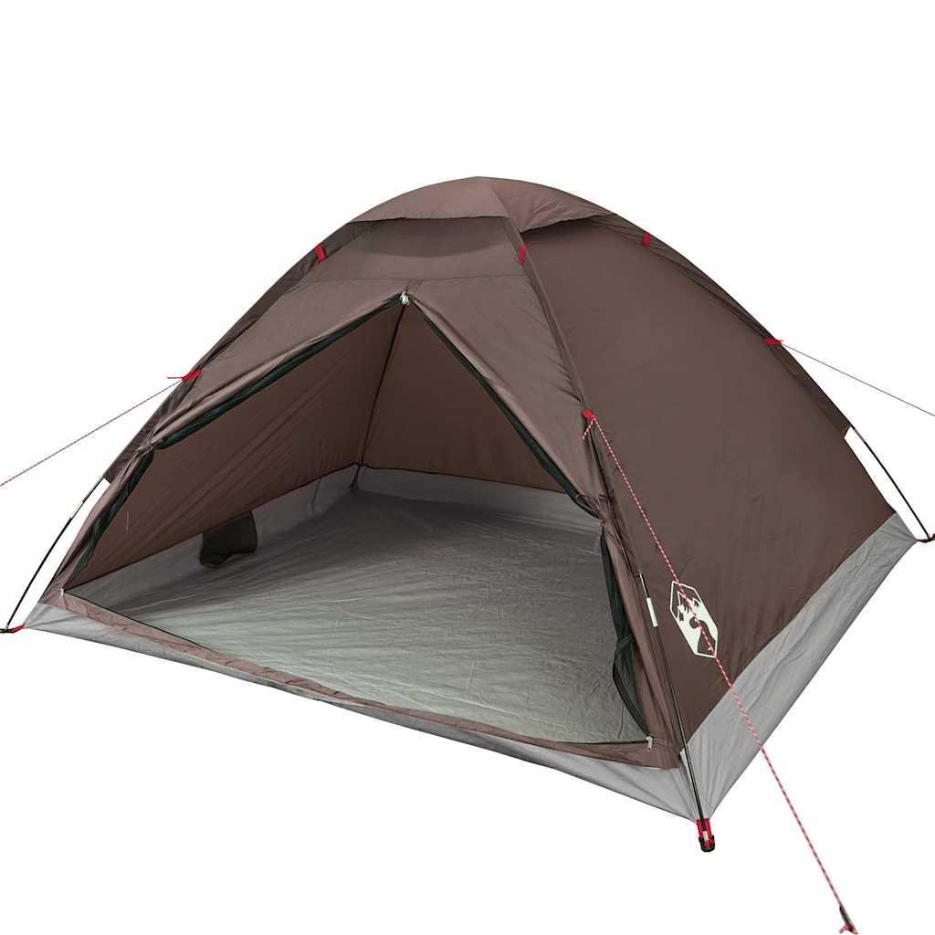 Tente de camping dôme 4 personnes marron imperméable