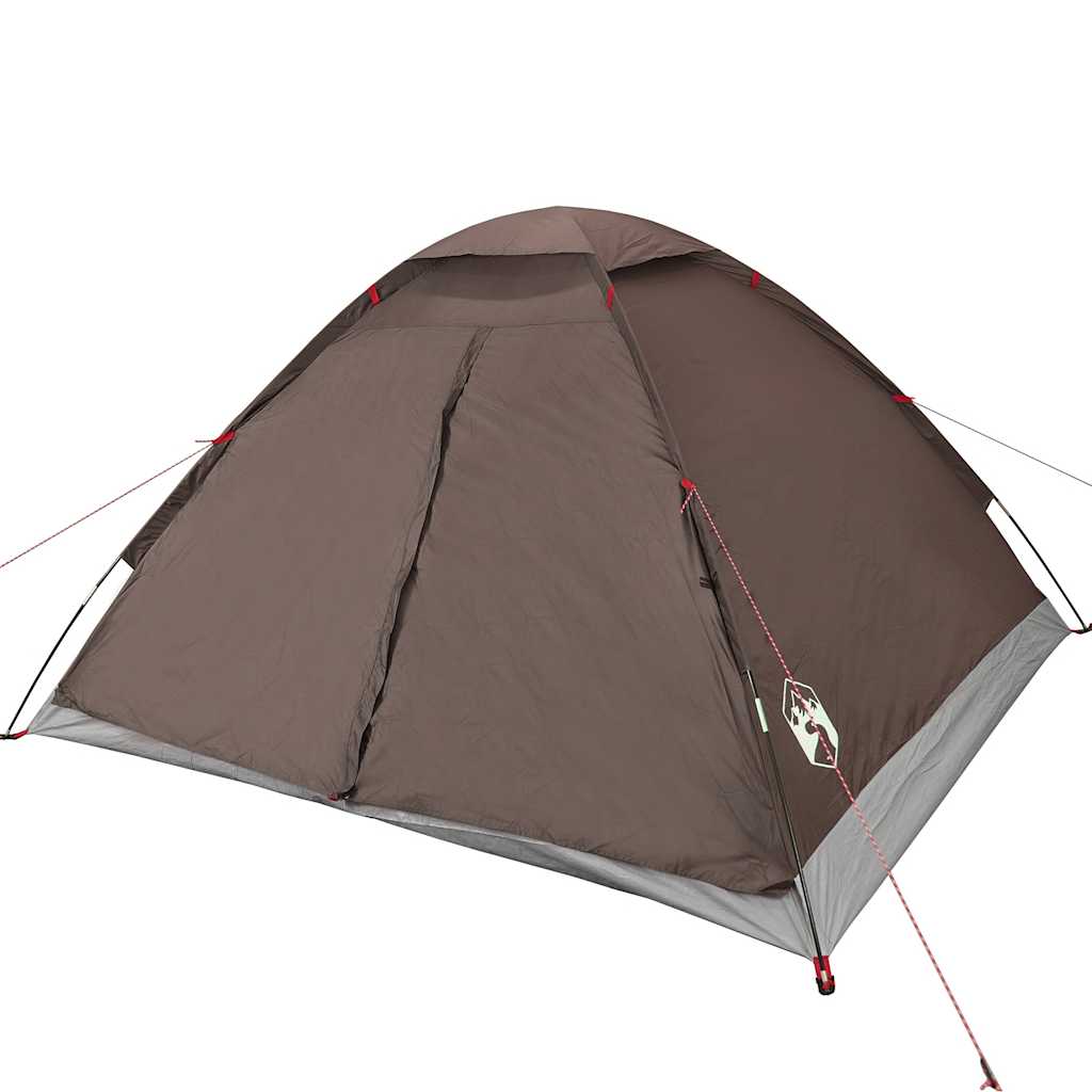 Tente de camping dôme 4 personnes marron imperméable