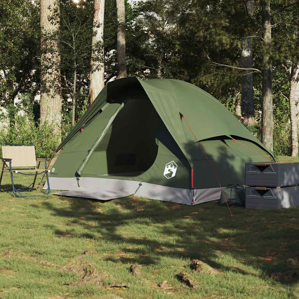 Tente de camping dôme 2 personnes vert olive imperméable